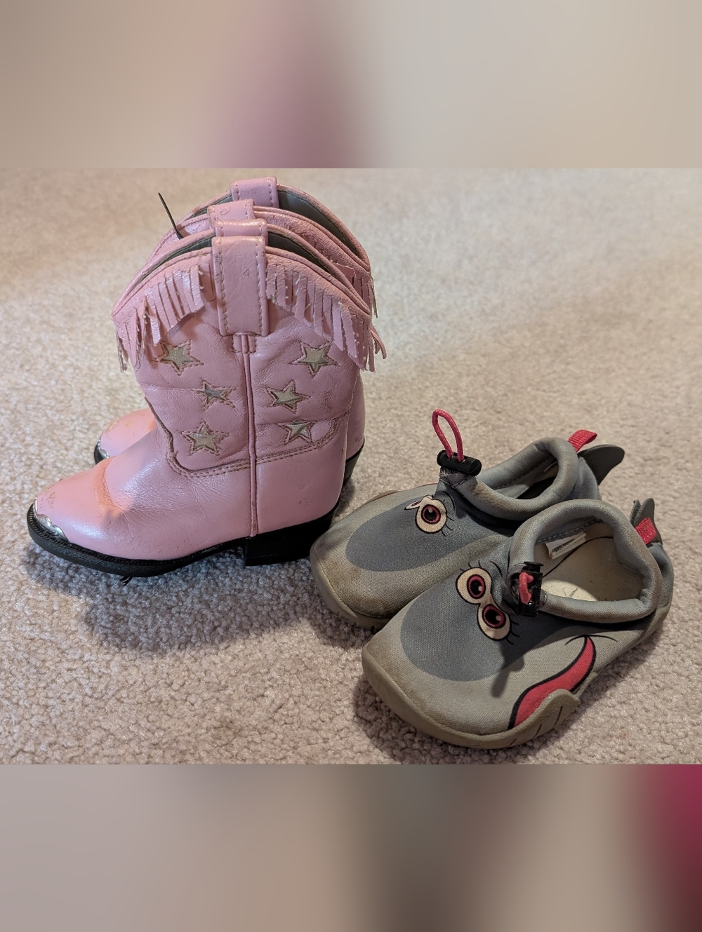 Pink Fringe Toddler Cowgirl Boots & Body Glove Swim Water Shoes